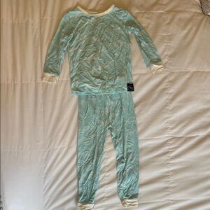 Kids Bamboo Pajama Set in Light Blue